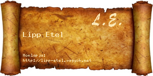 Lipp Etel névjegykártya